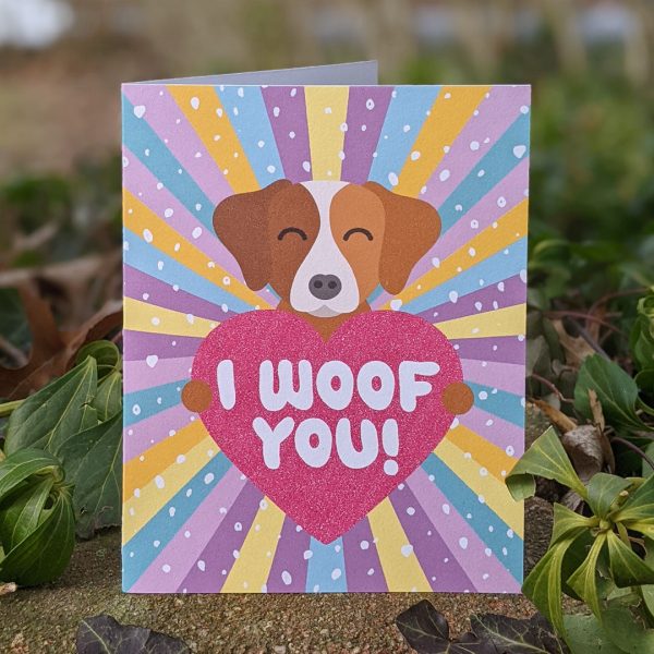 I Woof You!  Dog Valentine s Day Card, Recycled Anniversary Card Online Hot Sale