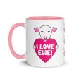 I Love Ewe!  Sheep Coffee Mug with Color Accents Online Hot Sale