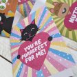 You re Purrrfect For Me!  Cat Valentine s Day Card, Recycled Anniversary Card Online Sale