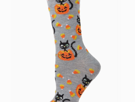 Black Cat Halloween Socks on Sale