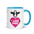 I Love Moo!  Cow Coffee Mug with Color Accents Online