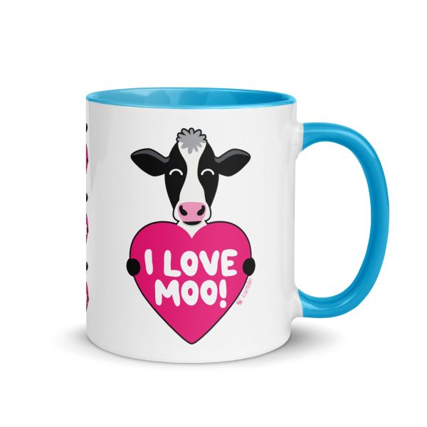 I Love Moo!  Cow Coffee Mug with Color Accents Online