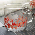 Sakura Glass Cat Mugs (Set of 4) Sale