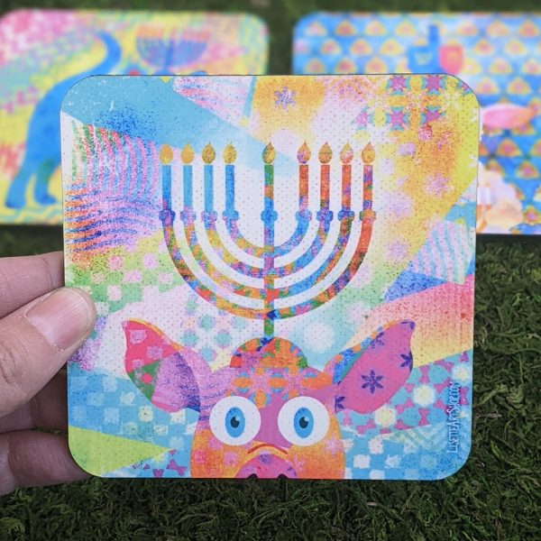 Hanukkah Animals  Coaster Set For Sale