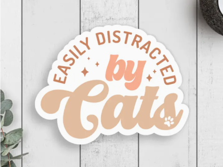 Easily Distracted By Cats Sticker Online Hot Sale