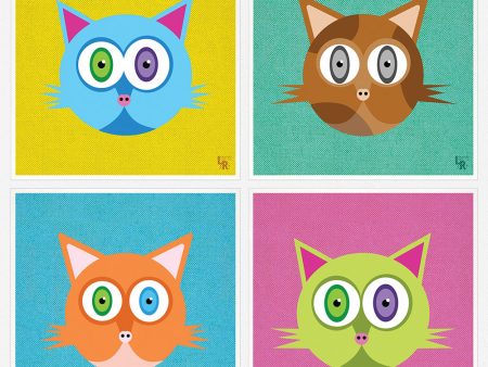 Colorful Cats - Cute Art Prints For Cheap