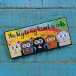 The key to my heart is cats  Whimsical Cat Art Key Holder on Sale