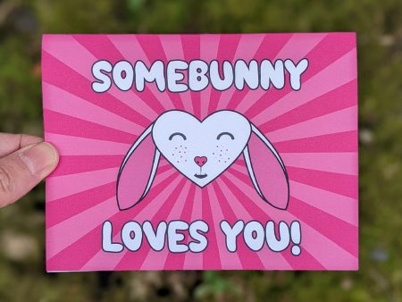 Somebunny Loves You!  Bunny Valentine s Day Card, Recycled Anniversary Card Fashion