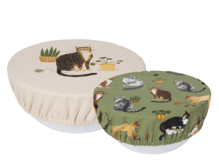 Flower Cats Bowl Covers (Set of 2) Online now