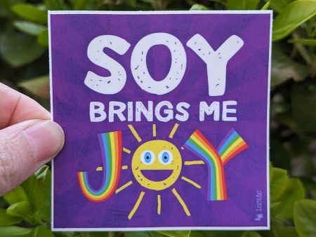 Soy Brings Me Joy  Vegan Square Vinyl Sticker Discount