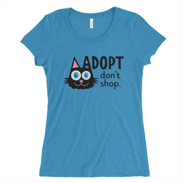 SALE  Adopt, Don t Shop.  (cat ear) Junior Fitted T-Shirt For Discount