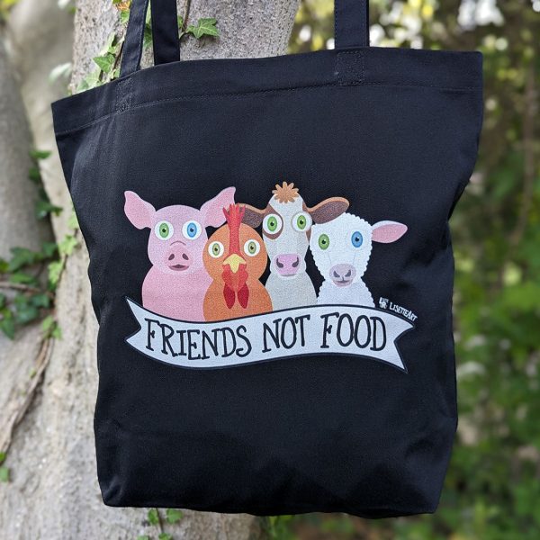 Friends Not Food  Vegan Organic Cotton Tote Bag Supply