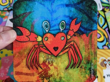 Happy Crabee  Crab Art Coaster Hot on Sale