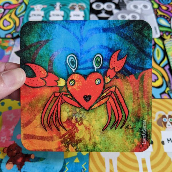 Happy Crabee  Crab Art Coaster Hot on Sale