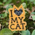 I Love My Cat  Orange and Black Die Cut Vinyl Sticker Fashion