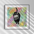 Black Cat Cutie  Whimsical Art Print Supply