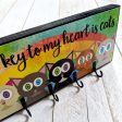 The key to my heart is cats  Whimsical Cat Art Key Holder on Sale