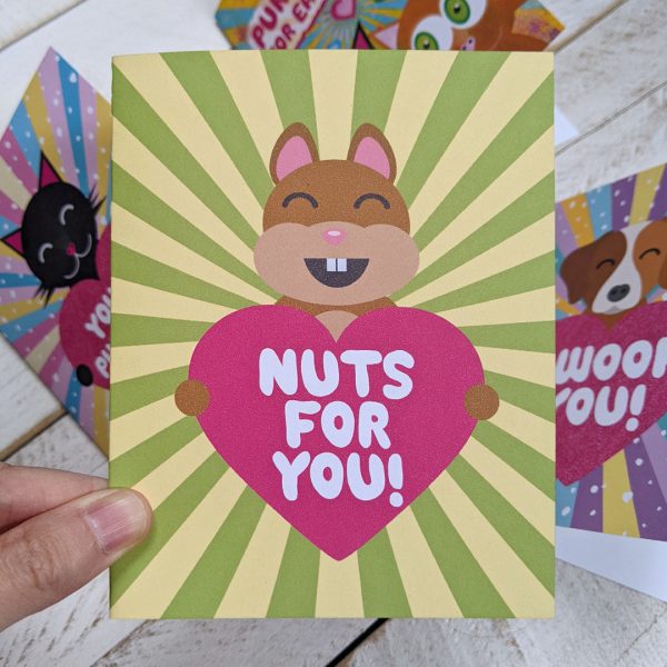 Nuts For You!  Squirrel Valentine s Day Card, Recycled Anniversary Card Hot on Sale