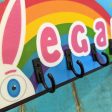 Vegan  Rainbow Bunny Rabbit Vegan Key Holder on Sale