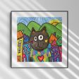 Cat in a Village  Whimsical Art Print Online Hot Sale