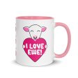 I Love Ewe!  Sheep Coffee Mug with Color Accents Online Hot Sale