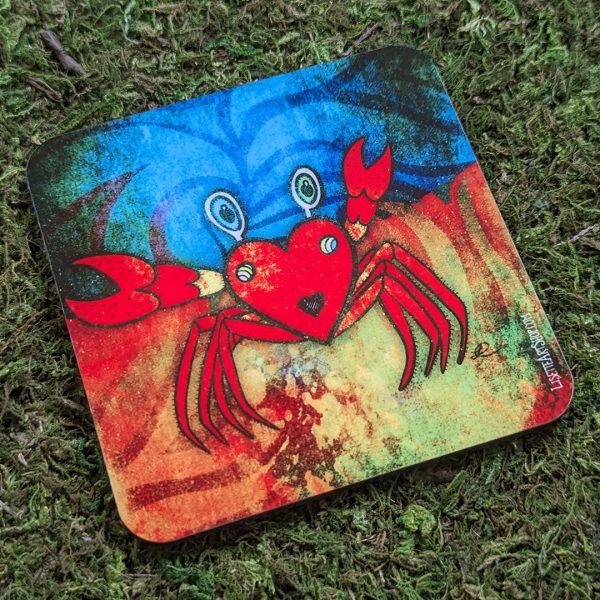 Happy Crabee  Crab Art Coaster Hot on Sale