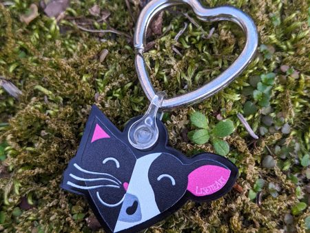 Why Love One but Eat the Other? - Cat & Cow  Printed Recycled Acrylic Keychain For Sale