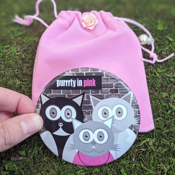 Purrrty in Pink  Cat Pocket Mirror Online