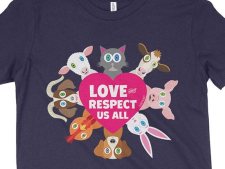 Love Us All  Vegan Kids Youth Animals T-Shirt Supply