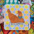 Hen in a Henkerchief  Chicken Art Coaster on Sale