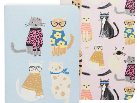 Feline Fine Notebooks (Set of 2) For Discount