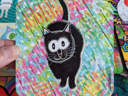 Black Cat Cutie  Coaster For Cheap