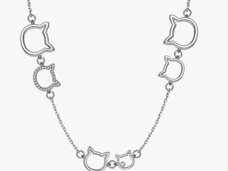 Feline Fancy Sterling Silver Cat Necklace Fashion