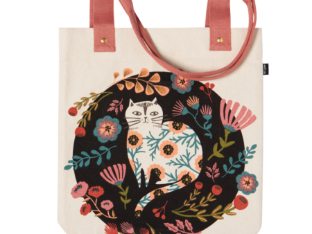 Floral Cat Tote Bag on Sale