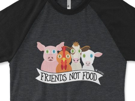 SALE  Friends Not Food  Unisex Raglan Vegan Shirt Fashion