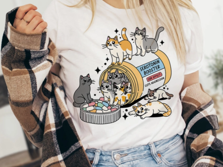 Serotonin Booster Cats T-Shirt For Sale