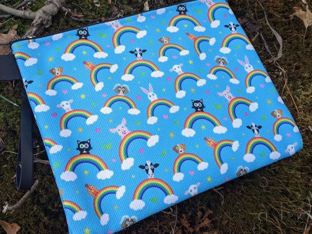 Rainbow Friends  Large Zipper Pouch - Happy Animals Vegan Clutch Online