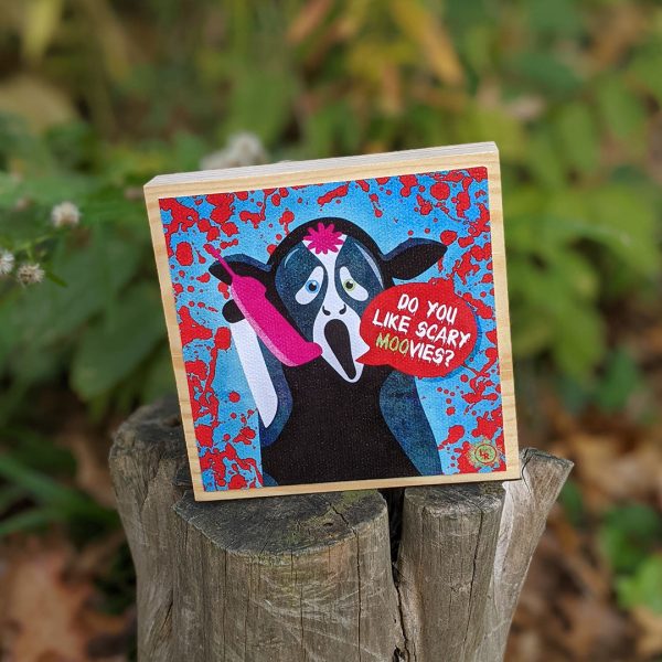 Do You Like Scary Moovies  Scream Parody Sign on Wood Block For Sale