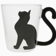 Black Cat Glass Mug Hot on Sale