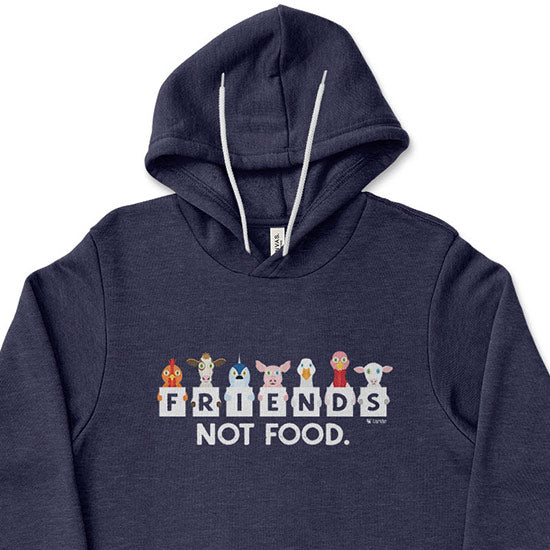 We Are Friends Not Food  Vegan Unisex Lightweight Fleece Hoodie Sweatshirt Online