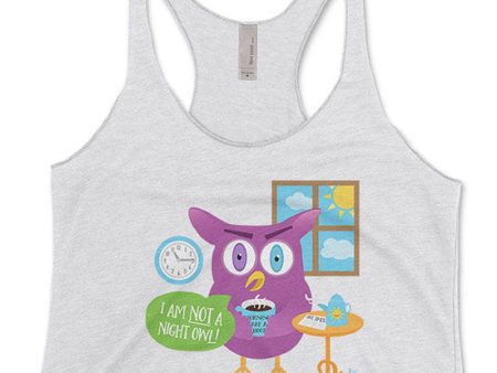 SALE  Mornings Are a Hoot - I Am Not a Night Owl!  Triblend Racerback Tank Online