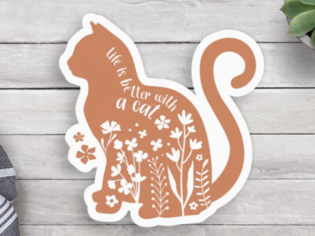 Life Is Better With A Cat Sticker Online Hot Sale