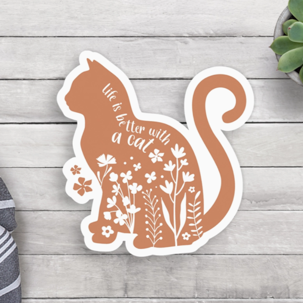 Life Is Better With A Cat Sticker Online Hot Sale