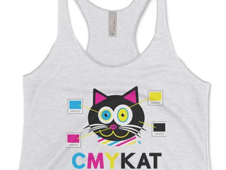 SALE  CMYKat  Triblend Racerback Cat Tank For Discount