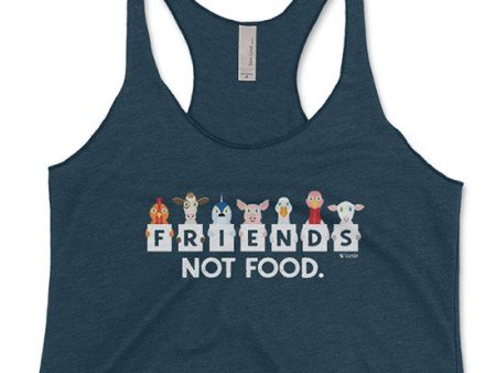 We Are Friends Not Food  Vegan Tri-blend Racerback Tank Hot on Sale