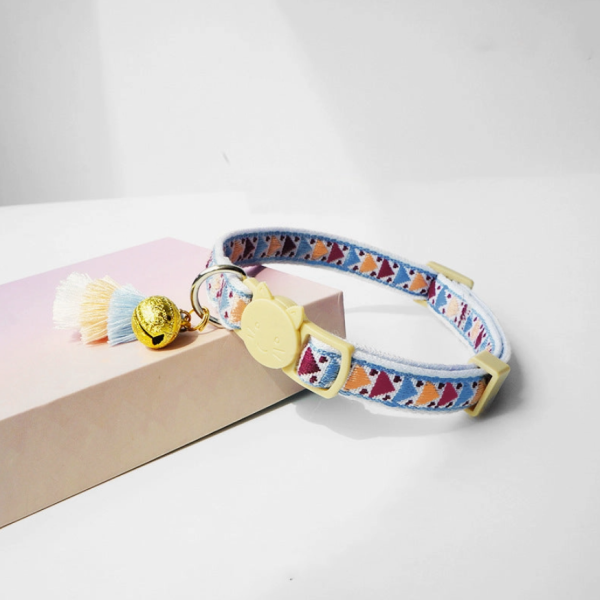 Pom Pom Cat Collar - Blue Supply