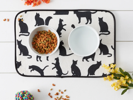 Black Cat Food Mat Cheap