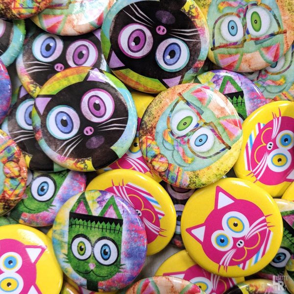 Somemeow Over the Rainbow  Singing Black Cat 1.25” Round Pinback Button Online now