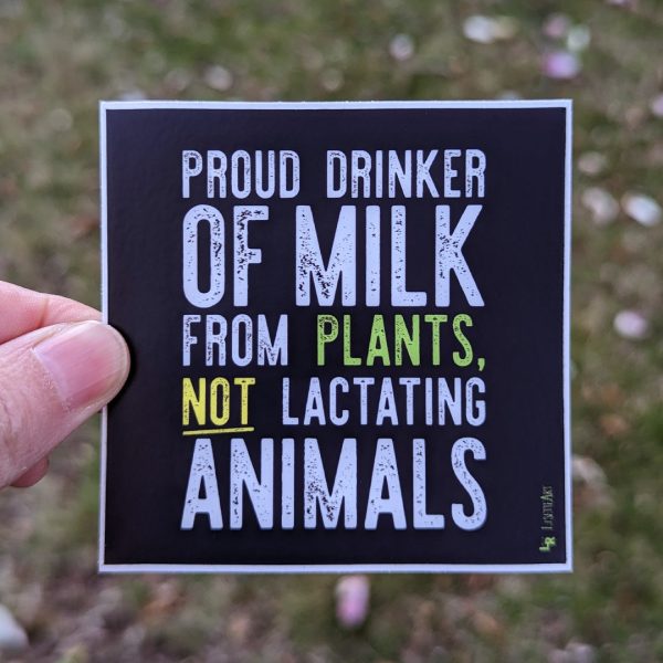 Proud Plant Milk Drinker  Vegan Square Vinyl Sticker Online Hot Sale