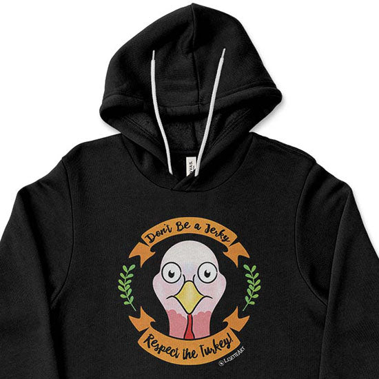 Respect the Turkey  Vegan Unisex Lightweight Fleece Hoodie Sweatshirt For Sale